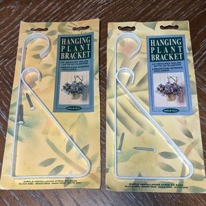AmerTac Lot of 2, White, 9" Hanging Plant Brackets W/Mounting Screws